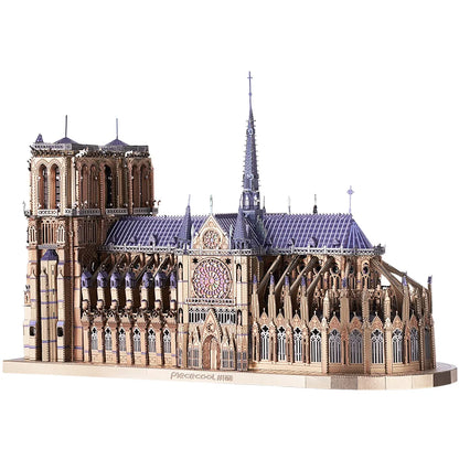 Piececool 3D Metal Puzzles Jigsaw, Notre Dame Cathedral Paris DIY Model Building Kits Toys for Adults Birthday Gifts