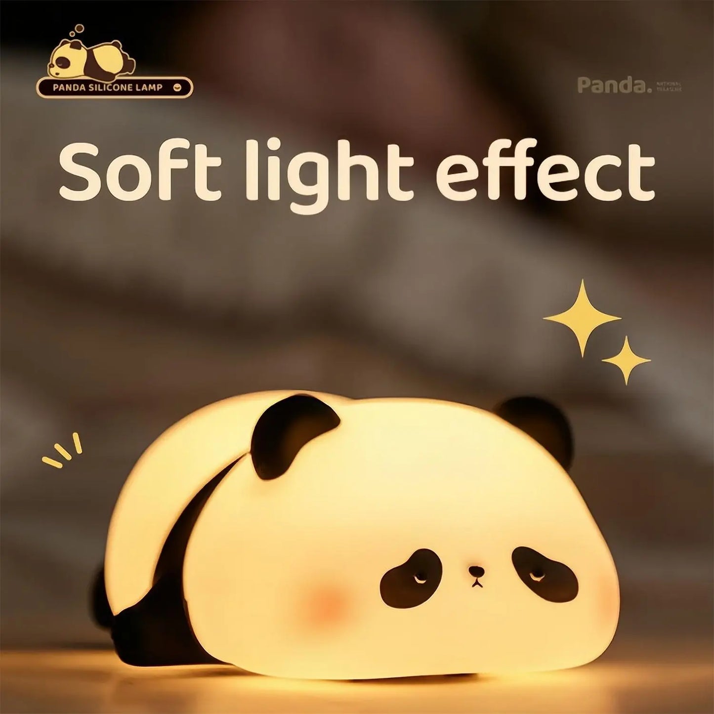 Panda Night Lights For Kids Cute Animal Silicone Timing Rechargeable Lamp Cartoon Panda Bedroom Decoration Kids Boys Girls Gift